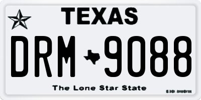 TX license plate DRM9088