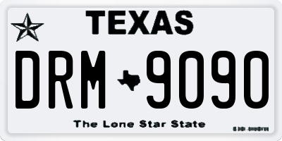 TX license plate DRM9090