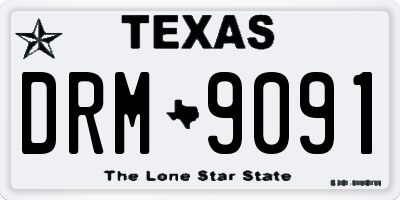 TX license plate DRM9091