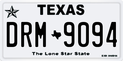 TX license plate DRM9094