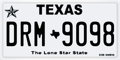 TX license plate DRM9098