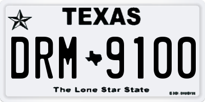 TX license plate DRM9100