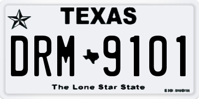 TX license plate DRM9101