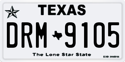 TX license plate DRM9105