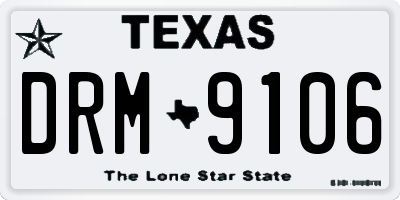 TX license plate DRM9106