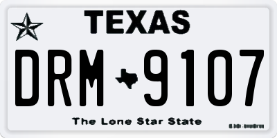 TX license plate DRM9107