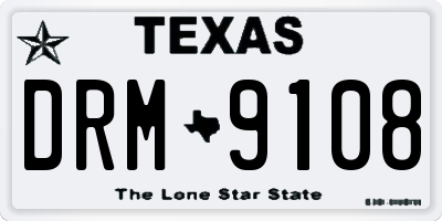 TX license plate DRM9108