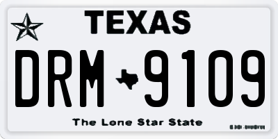 TX license plate DRM9109