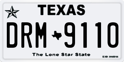 TX license plate DRM9110