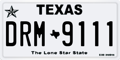 TX license plate DRM9111