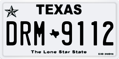 TX license plate DRM9112