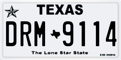 TX license plate DRM9114