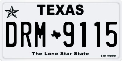 TX license plate DRM9115
