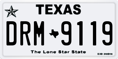 TX license plate DRM9119