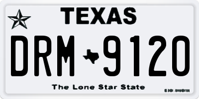TX license plate DRM9120