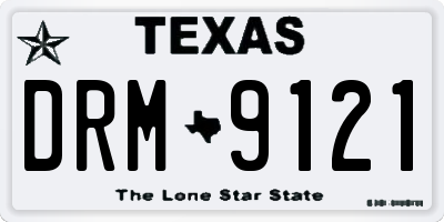 TX license plate DRM9121