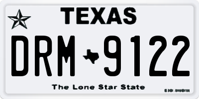 TX license plate DRM9122