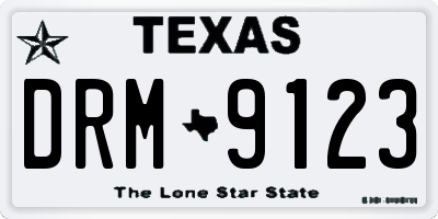TX license plate DRM9123