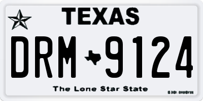TX license plate DRM9124