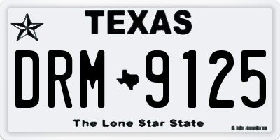 TX license plate DRM9125