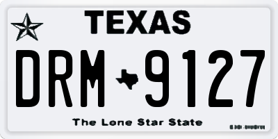 TX license plate DRM9127