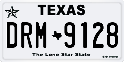 TX license plate DRM9128