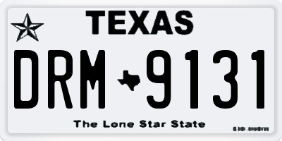 TX license plate DRM9131