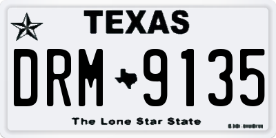 TX license plate DRM9135