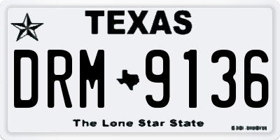 TX license plate DRM9136