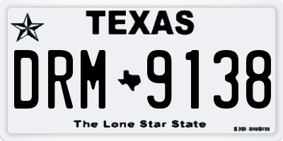 TX license plate DRM9138