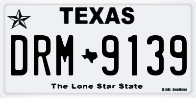 TX license plate DRM9139