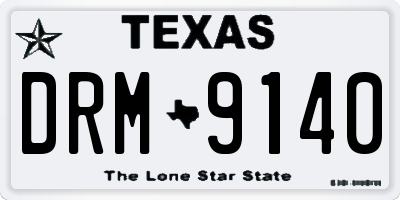 TX license plate DRM9140