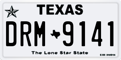 TX license plate DRM9141