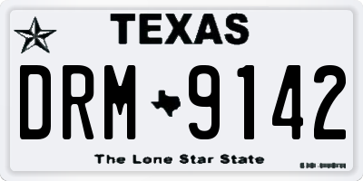 TX license plate DRM9142