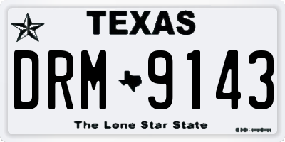 TX license plate DRM9143