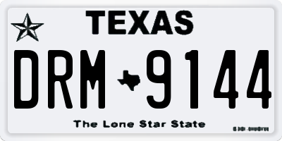 TX license plate DRM9144