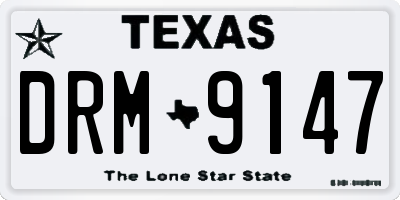 TX license plate DRM9147