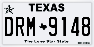 TX license plate DRM9148