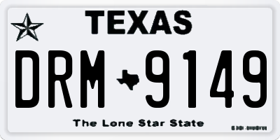 TX license plate DRM9149