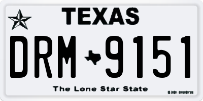 TX license plate DRM9151