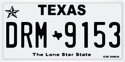 TX license plate DRM9153