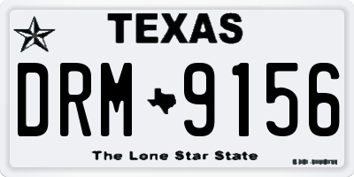 TX license plate DRM9156