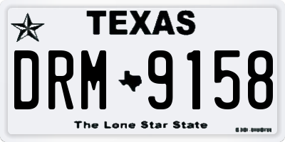 TX license plate DRM9158