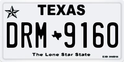 TX license plate DRM9160