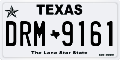 TX license plate DRM9161