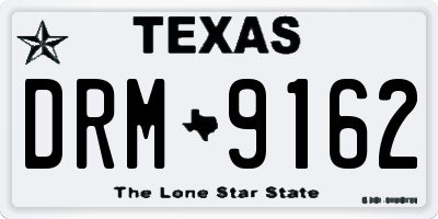TX license plate DRM9162