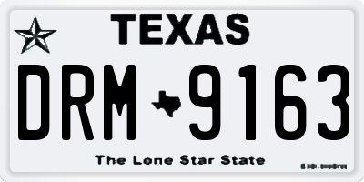 TX license plate DRM9163