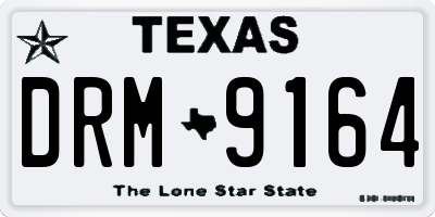 TX license plate DRM9164