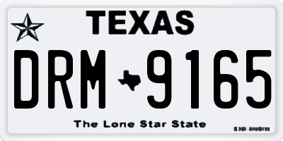 TX license plate DRM9165