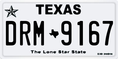 TX license plate DRM9167